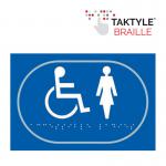 Disabled Ladies Graphic&rsquo;  Sign; Self Adhesive Taktyle; Blue (225mm x 150mm)