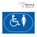 Disabled Ladies Graphic’  Sign; Self Adhesive Taktyle; Blue (225mm x 150mm) TK0031WHBL