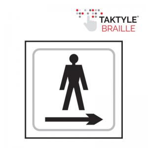 Gentlemen Graphic Arrow Right’  Sign; Self Adhesive Taktyle