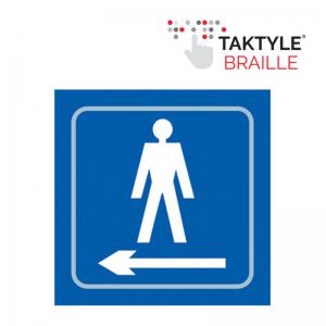 Gentlemen Graphic Arrow Left’ Sign; Self Adhesive Taktyle ;