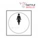 Ladies Graphic’  Sign; Self Adhesive Taktyle ; White  (150mm x 150mm) TK2003BKWH