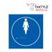 Ladies Graphic’  Sign; Self Adhesive Taktyle ; Blue (150mm x 150mm) TK2003WHBL