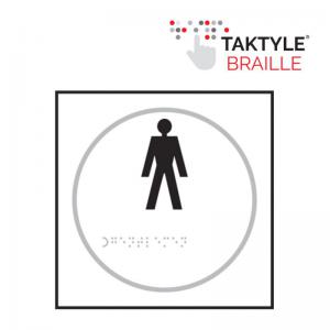 Gentlemen Graphic’  Sign; Self Adhesive Taktyle ; White