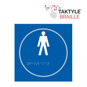 Gentlemen Graphic’  Sign; Self Adhesive Taktyle ; Blue 150mm