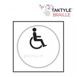 Disabled Symbol&rsquo;  Sign; Self Adhesive Taktyle ; White (150mm x 150mm)