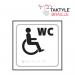Disabled WC Symbol’  Sign; Self Adhesive Taktyle ; White  (150mm x 150mm) TK2006BKWH