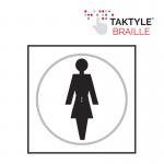 Ladies Graphic&rsquo;  Sign; Self Adhesive Taktyle ; White  (150mm x 150mm)