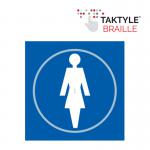 Ladies Graphic&rsquo;  Sign; Self Adhesive Taktyle; Blue (150mm x 150mm)
