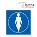 Ladies Graphic’  Sign; Self Adhesive Taktyle; Blue (150mm x 150mm) TK2010WHBL
