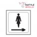 Ladies Graphic Arrow Right’  Sign; Self Adhesive Taktyle; White  (150mm x 150mm) TK2011BKWH