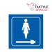 Ladies Graphic Arrow Right’  Sign; Self Adhesive Taktyle; Blue (150mm x 150mm) TK2011WHBL