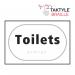 Toilets’  Sign; Self Adhesive Taktyle; White  (225mm x 150mm) TK2030BKWH