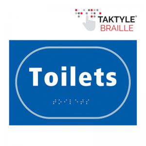 Image of Toilets&rsquo; Sign; Self Adhesive Taktyle; Blue 225mm x 150mm