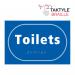 Toilets’  Sign; Self Adhesive Taktyle; Blue (225mm x 150mm) TK2030WHBL