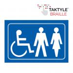 Disabled / Ladies / Gentlemen Graphic&rsquo;  Sign; Self Adhesive Taktyle; Blue (225mm x 150mm)
