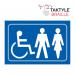 Disabled / Ladies / Gentlemen Graphic’  Sign; Self Adhesive Taktyle; Blue (225mm x 150mm) TK2033WHBL