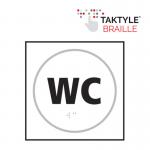 WC&rsquo;  Sign; Self Adhesive Taktyle; White (150mm x 150mm)