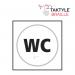 WC’  Sign; Self Adhesive Taktyle; White (150mm x 150mm) TK2040BKWH