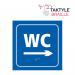 WC Arrow Right’  Sign; Self Adhesive Taktyle; Blue (150mm x 150mm) TK2041WHBL