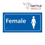 Female&rsquo;  Sign; Self Adhesive Taktyle; Blue (300mm x 150mm)