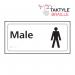 Male’  Sign; Self Adhesive Taktyle; White  (300mm x 150mm) TK2201BKWH