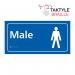 Male’  Sign; Self Adhesive Taktyle; Blue (300mm x 150mm) TK2201WHBL