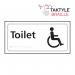 Toilet (With Disabled Symbol)’  Sign; Self Adhesive Taktyle; White  (300mm x 150mm) TK2202BKWH