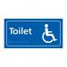 Toilet (With Disabled Symbol)’  Sign; Self Adhesive Taktyle; Blue (300mm x 150mm) TK2202WHBL