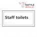 Staff Toilets’  Sign; Self Adhesive Taktyle; White  (300mm x 150mm) TK2204BKWH