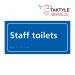 Staff Toilets’  Sign; Self Adhesive Taktyle; Blue (300mm x 150mm) TK2204WHBL