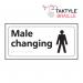 Male Changing’  Sign; Self Adhesive Taktyle; White  (300mm x 150mm) TK2206BKWH