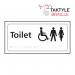 Toilet (Disabled / Gents / Ladies)’  Sign; Self Adhesive Taktyle; White  (300mm x 150mm) TK2208BKWH