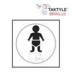 Baby Graphic&rsquo;  Sign; Self Adhesive Taktyle; White  (150mm x 150mm)