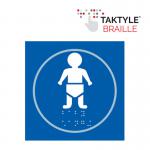Baby Graphic&rsquo;  Sign; Self Adhesive Taktyle; Blue (150mm x 150mm)