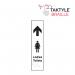 Ladies Toilets Arrow Up’  Sign; Self Adhesive Taktyle; (75mm x 300mm)  TK5100BSI