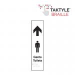 Gents Toilets Arrow Up’ Sign; Self Adhesive Taktyle; (75mm x 300mm)  TK5101BSI