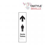 Gents Toilets Arrow Up&rsquo;  Sign; Self Adhesive Taktyle; (75mm x 300mm)  TK5101BSI