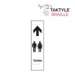 Toilets Arrow Up (Gents / Ladies Graphic)&rsquo;  Sign; Self Adhesive Taktyle; (75mm x 300mm) 
