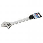 The photo features a durable and versatile 200mm (8in) Hilka Adjustable Wrench from Hilka Tools UK Limited. The sleek silver tool is surrounded by various nuts and bolts, showcasing its impressive functionality and quality craftsmanship.