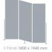 Mobile Insta-Wall 3 Panel - Grey - 1800(w) x 1940mm(h) 2983LGRY