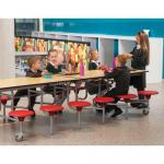 Twelve Seat Rectangular Mobile Folding Table - Red Top/Blue Stools - 685mm height  9SRL101227RED-B