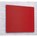 Wall Mounted Magnetic Glass Writing Board - Red - 1200(w) x 1200mm(h) GW12R