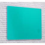 Wall Mounted Magnetic Glass Writing Board - Turquoise - 1200(w) x 1200mm(h) GW12T