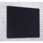 Wall Mounted Magnetic Glass Writing Board - Black - 600(w) x 450mm(h) GW4SBLK