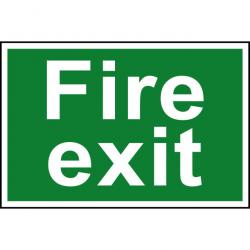 Cheap Stationery Supply of Spectrum Industrial Fire Exit Text S/A PVC Sign 300x200mm 1502 SPT13613 Office Statationery