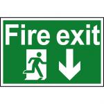 Spectrum Industrial Fire Exit RM Arrow Down S/A PVC Sign 300x200mm 1503 SPT13614
