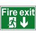 Spectrum Industrial Fire Exit RM Arrow Down S/A PVC Sign 300x200mm 1503