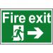 Spectrum Industrial Fire Exit RM Arrow Right S/A PVC Sign 300x200mm 1504