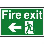 Spectrum Industrial Fire Exit RM Arrow Left S/A PVC Sign 300x200mm 1506 SPT13617