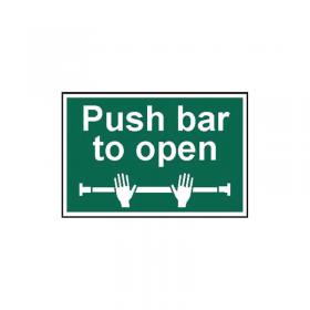 Spectrum Safety Sign Push Bar To Open PVC 300x200mm 1523 SPT13634